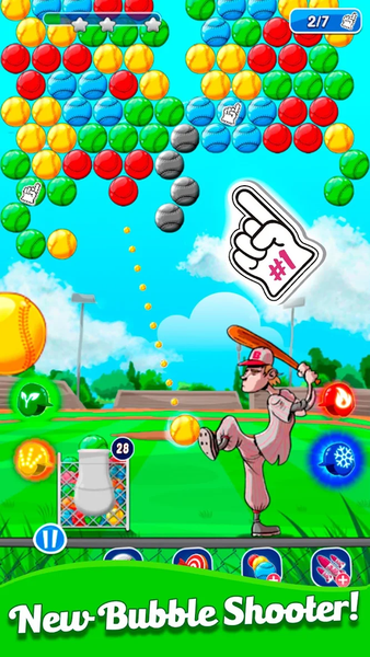 Baseball Bubble Shooter - Gameplay image of android game