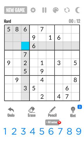 Sudoku - Brain Training Game - Gameplay image of android game