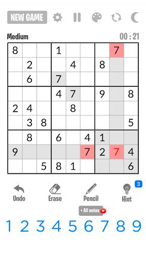 Sudoku - Brain Training Game - Gameplay image of android game