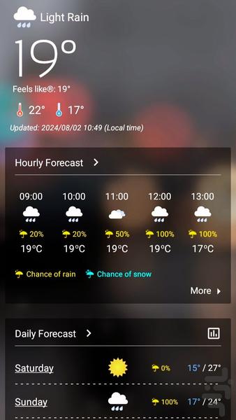 Weather Forecast - هواشناسی هوشمند - عکس برنامه موبایلی اندروید