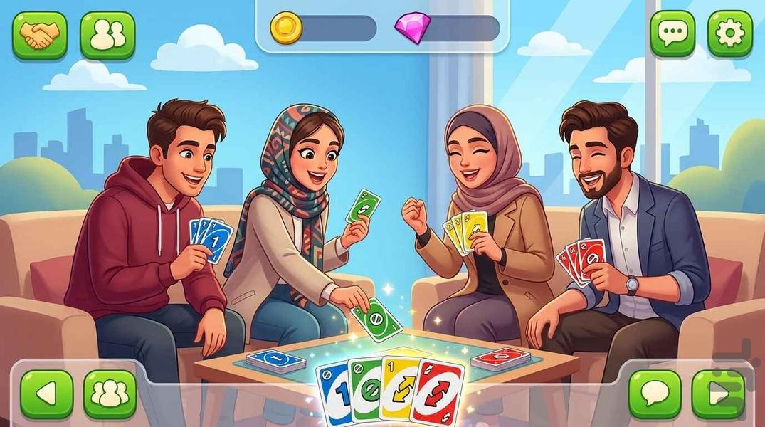 اونو - بازی کارتی چهار نفر آنلاین - عکس بازی موبایلی اندروید