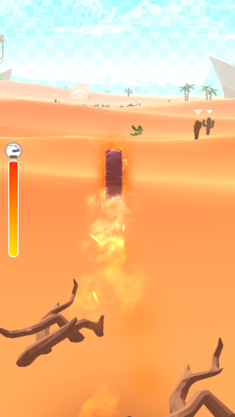 Roll the wheel - desert rider - Gameplay image of android game