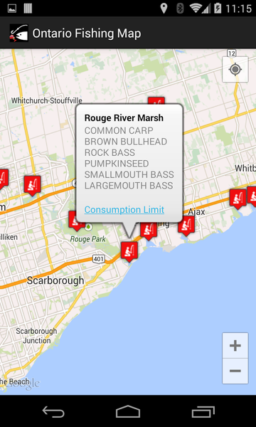 Ontario Fishing Map - عکس برنامه موبایلی اندروید