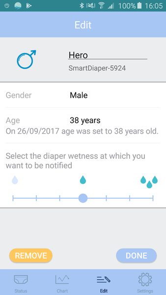 Opro۹ Adult SmartDiaper - عکس برنامه موبایلی اندروید