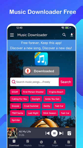 Download Music Mp3 Downloader - عکس برنامه موبایلی اندروید