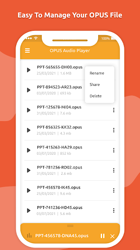 Opus Audio Player - Play Audio & Manage for WA - Image screenshot of android app