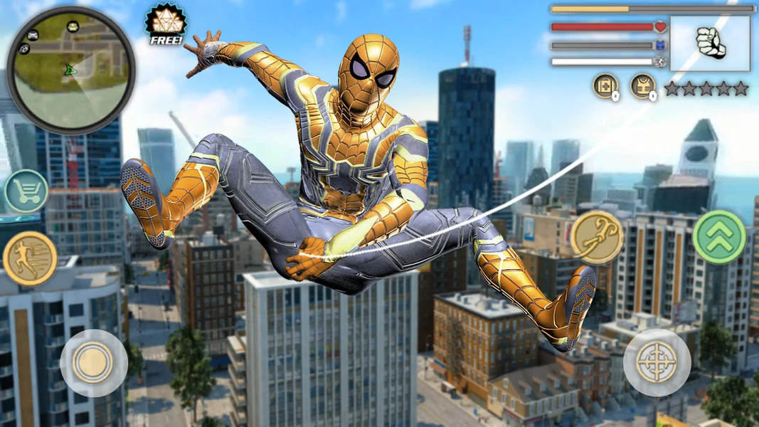 City Gangster Rope Hero Spider - Gameplay image of android game