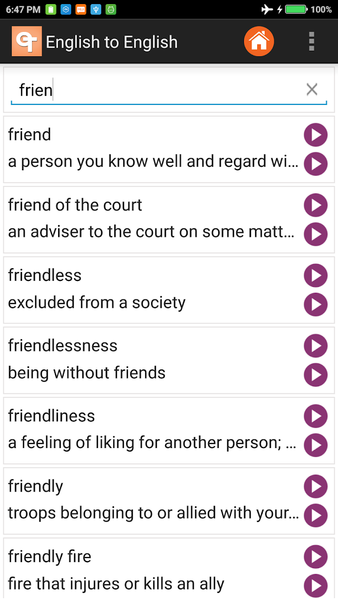 English Dictionary - Image screenshot of android app