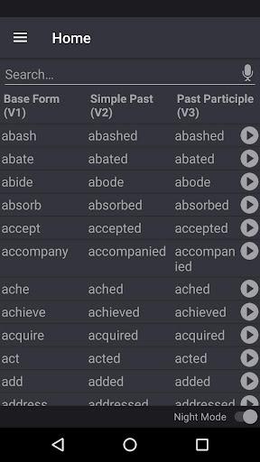 English Verbs: Regular and Irr - Image screenshot of android app