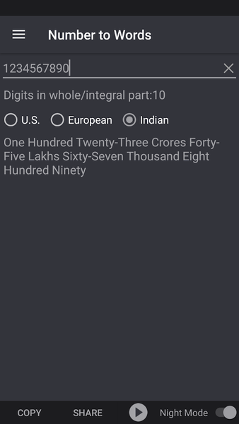 Number to Words Converter - Image screenshot of android app