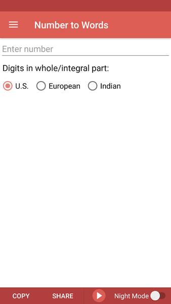 Number to Words Converter - Image screenshot of android app