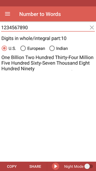 Number to Words Converter - Image screenshot of android app
