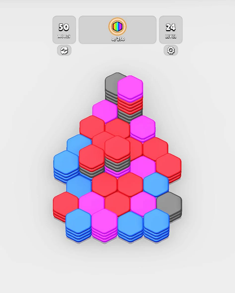 HexaBlast Puzzle - Sort Colors - Gameplay image of android game