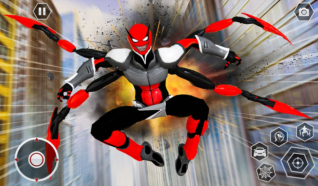 Black Spider Rope SuperHero - Gameplay image of android game