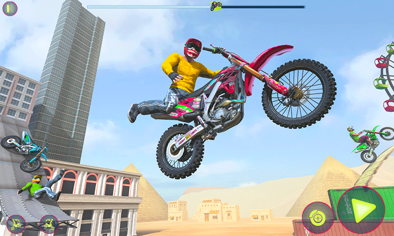 Crazy Bike Racing Stunt Game - Gameplay image of android game