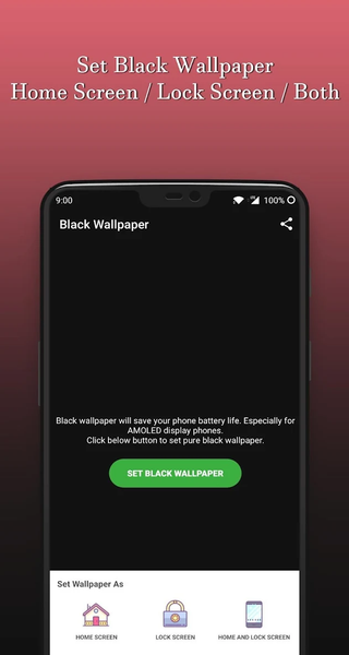 Pure Black Wallpaper - Image screenshot of android app
