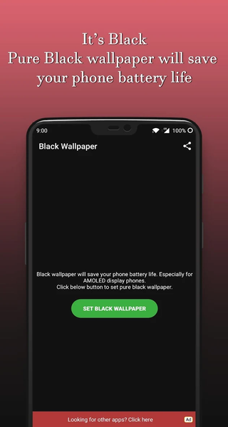 Pure Black Wallpaper - Image screenshot of android app