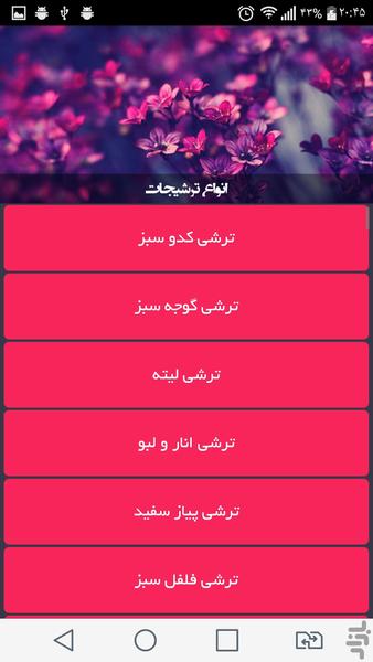 انواع ترشیجات - Image screenshot of android app