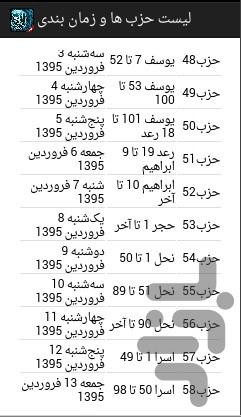 ختم قرآن حزبی - عکس برنامه موبایلی اندروید