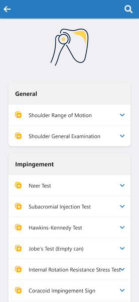 Orthopaedic Special Tests - عکس برنامه موبایلی اندروید