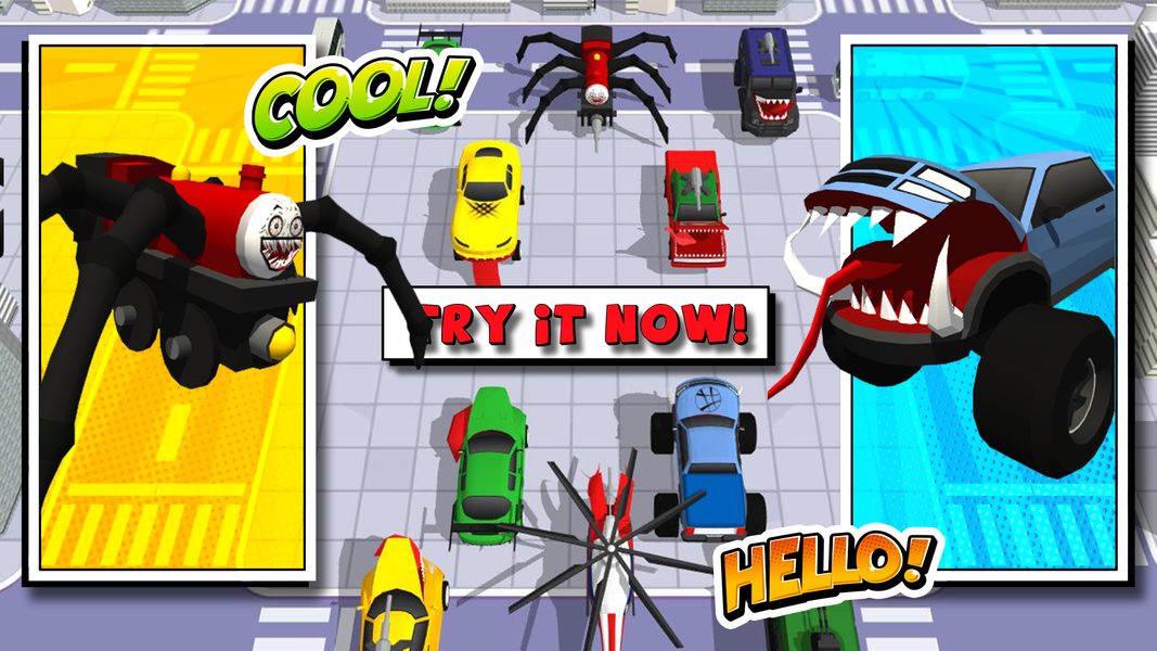 Car Monster Truck Sink Battle - Gameplay image of android game