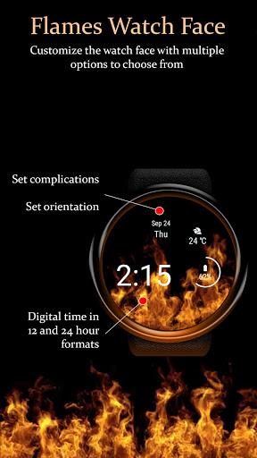 Animated Flames - Smartwatch Wear OS Watch Faces - Image screenshot of android app