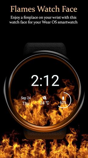 Animated Flames - Smartwatch Wear OS Watch Faces - Image screenshot of android app