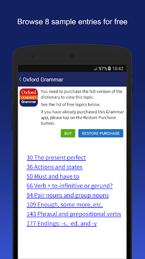 Oxford Learner’s Quick Grammar - Image screenshot of android app