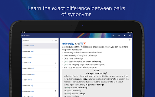 Oxford Learner’s Thesaurus - Image screenshot of android app