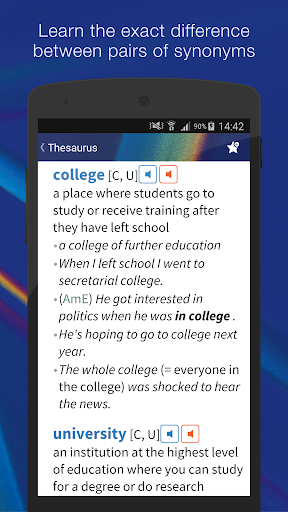 Oxford Learner’s Thesaurus - Image screenshot of android app