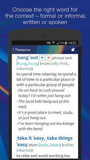 Oxford Learner’s Thesaurus - Image screenshot of android app