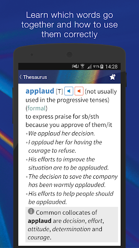 Oxford Learner’s Thesaurus - Image screenshot of android app