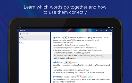 Oxford Learner’s Thesaurus - Image screenshot of android app