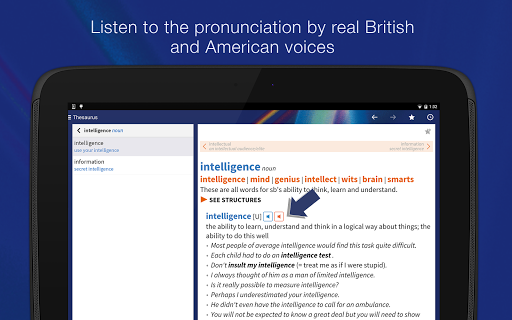 Oxford Learner’s Thesaurus - Image screenshot of android app