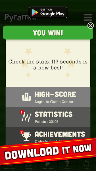 Pyramid Solitaire - Gameplay image of android game