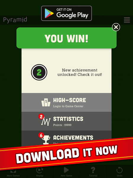 Pyramid Solitaire - Gameplay image of android game