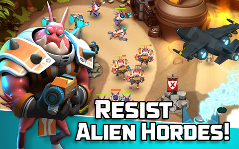 Alien Creeps - Tower Defense - Gameplay image of android game