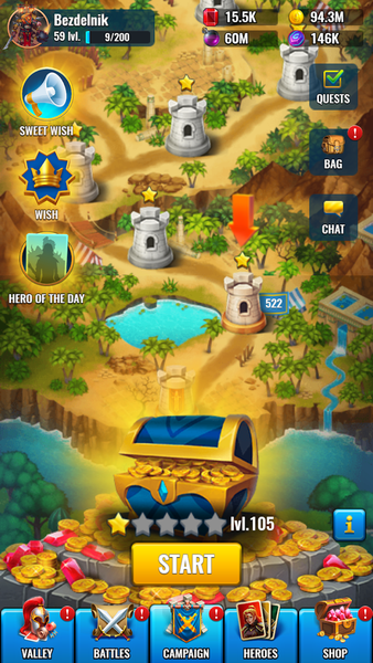 Magic World Match-3 RPG - Gameplay image of android game