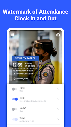 Marki: timestamp & GPS camera - Image screenshot of android app
