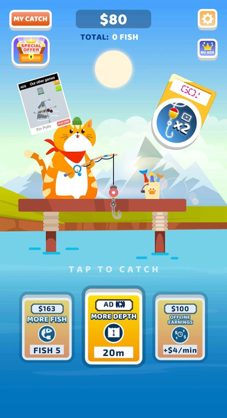 Idle Furry Fishing! - Gameplay image of android game