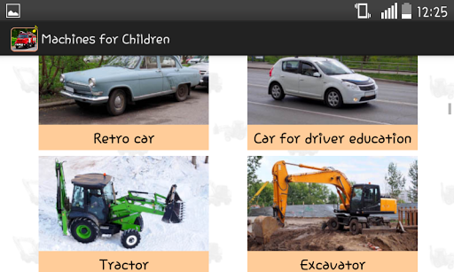 Machines for children - عکس برنامه موبایلی اندروید