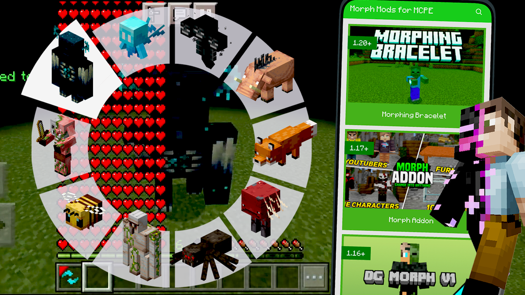 Morph mod - Morphing Minecraft - عکس برنامه موبایلی اندروید