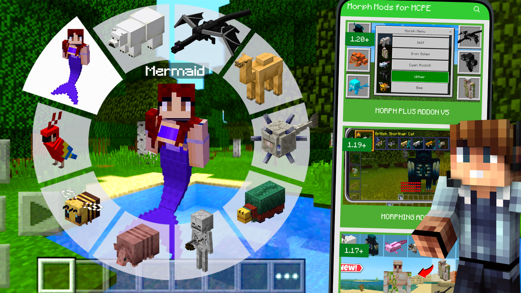 Morph mod - Morphing Minecraft - Image screenshot of android app