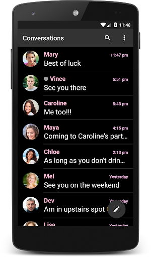 Dark Mode Pink Theme (chomp) - Image screenshot of android app