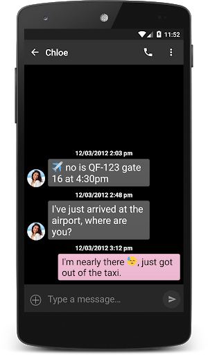 Dark Mode Pink Theme (chomp) - Image screenshot of android app