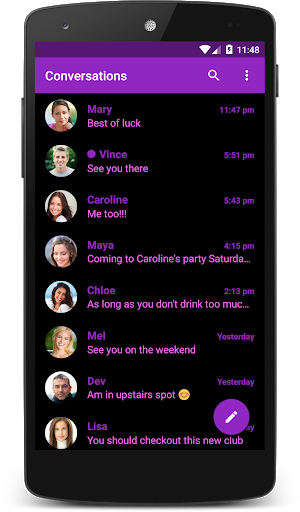 Dark Purple Pink Theme (chomp) - Image screenshot of android app