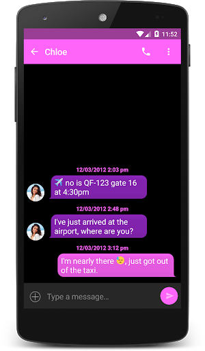 Dark Purple Pink Theme (chomp) - Image screenshot of android app