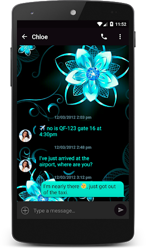 Flower Neon Theme (chomp) - Image screenshot of android app