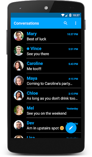 Icy Blue Dark Theme (chomp) - Image screenshot of android app