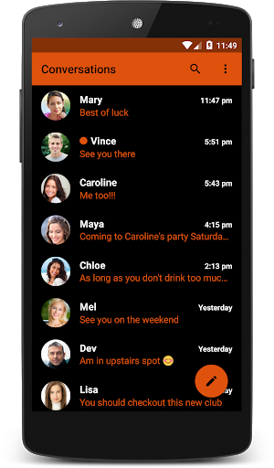 Orange2 Theme (chomp) - Image screenshot of android app